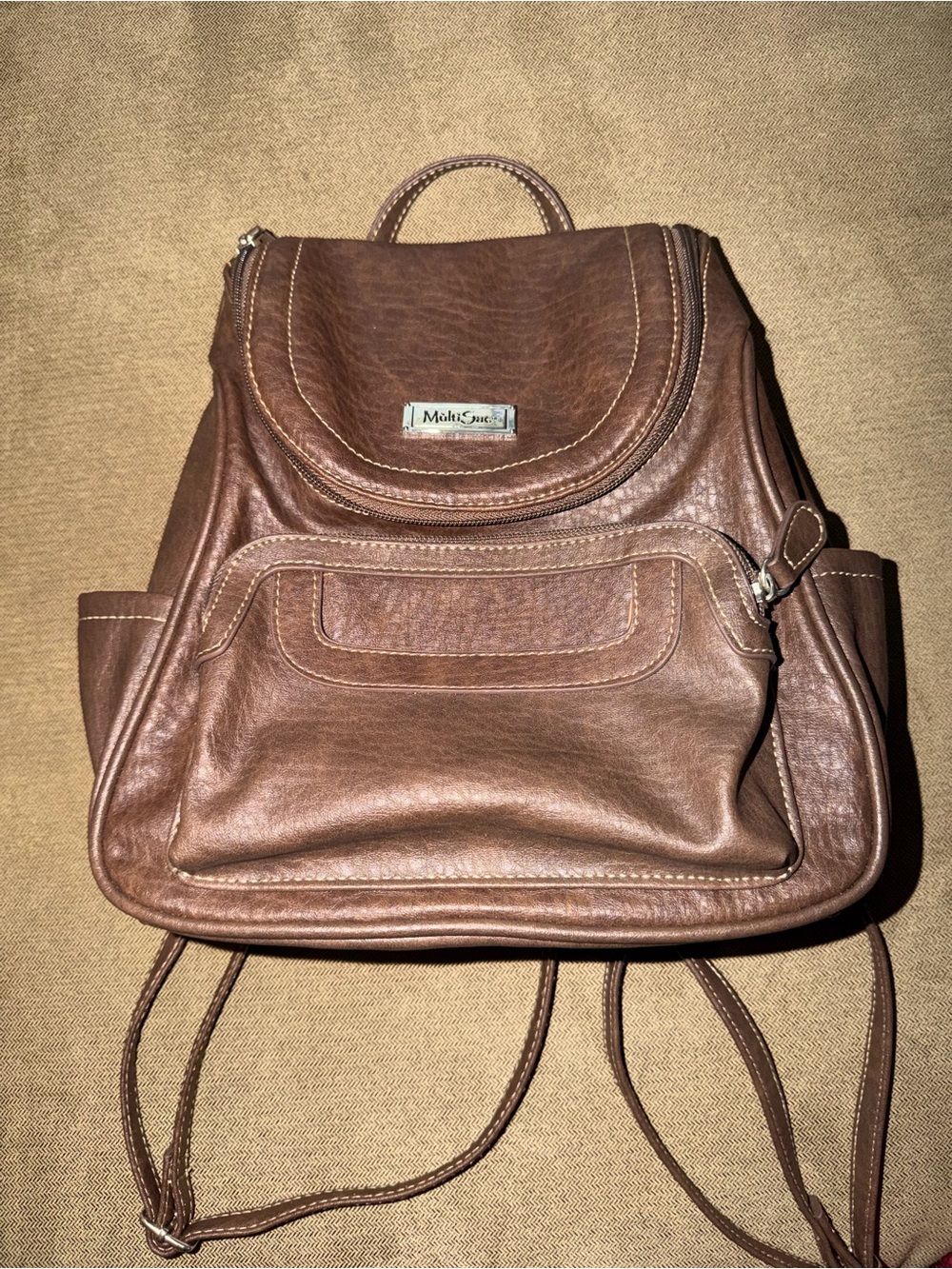 Brown Leather Backpack